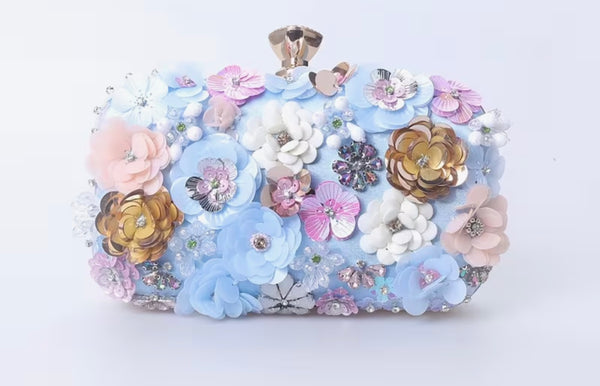 Enchanted Floral Crystal Clutch